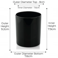 Candle Shack 30cl Lotti Candle Glass - Externally Black Gloss (box Of 6)