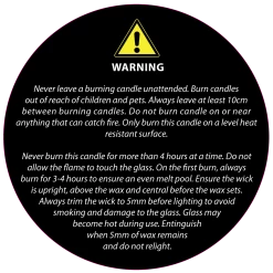 Candle Shack 50mm Black Candle Safety Label